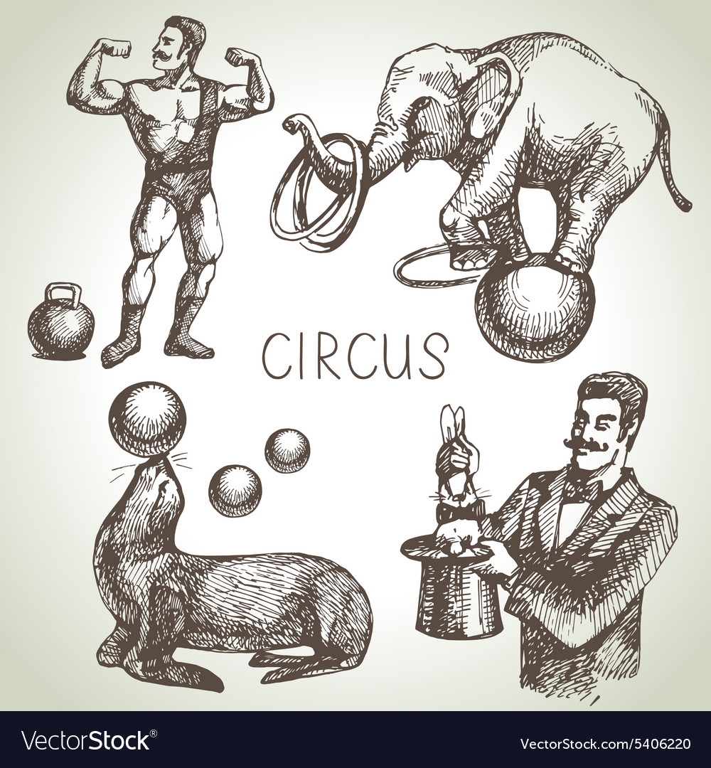 vintage circus drawing