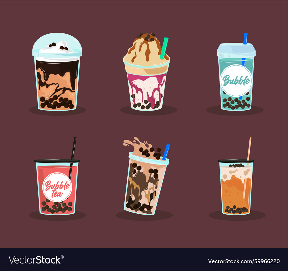 Icons sweet bubble tea