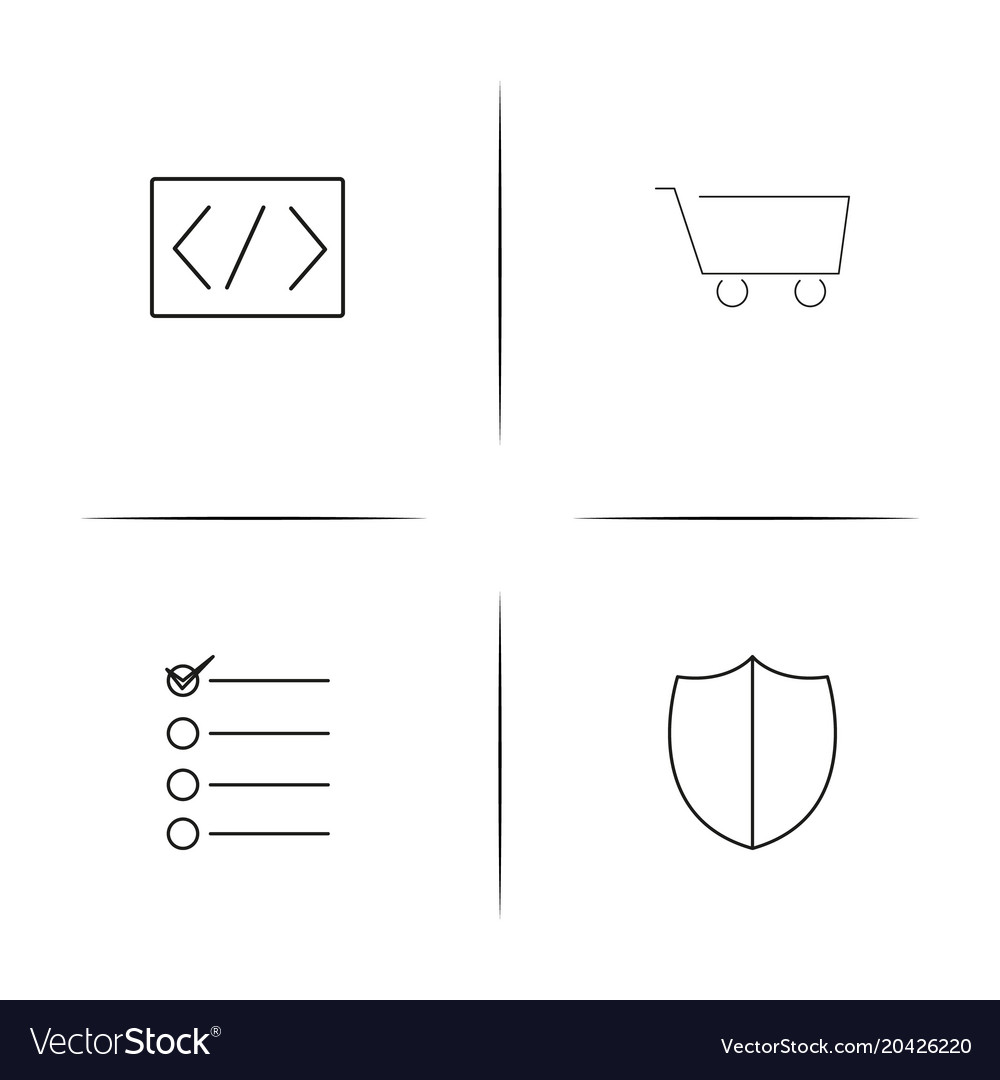 Interface simple linear icon setsimple outline