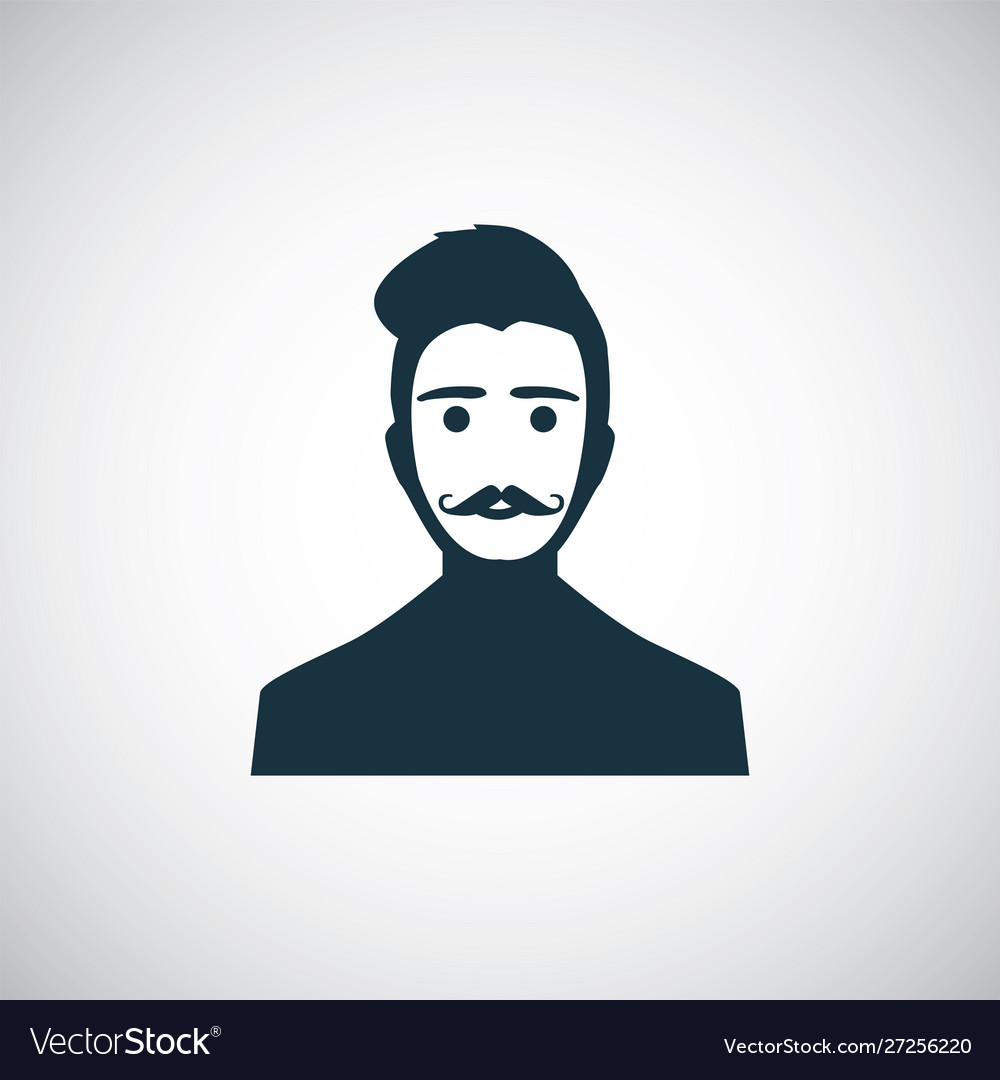 Man with mustache icon for web and ui on white