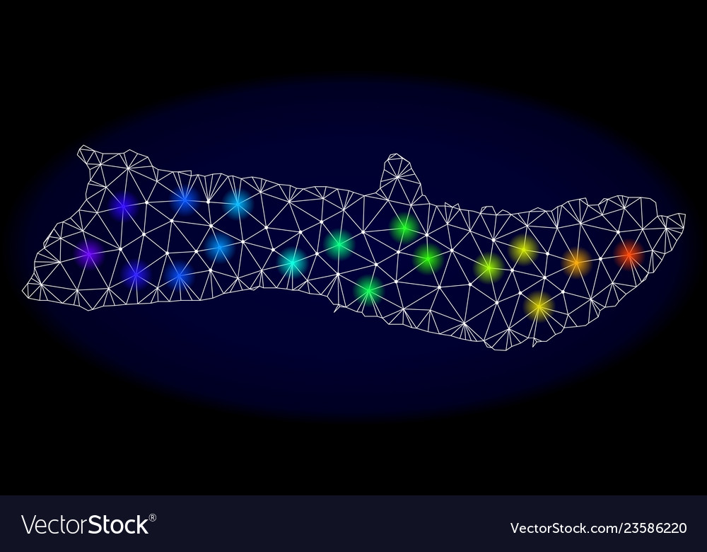 Polygonal wire frame mesh map of molokai island Vector Image Polygonal wire frame mesh map of molokai island