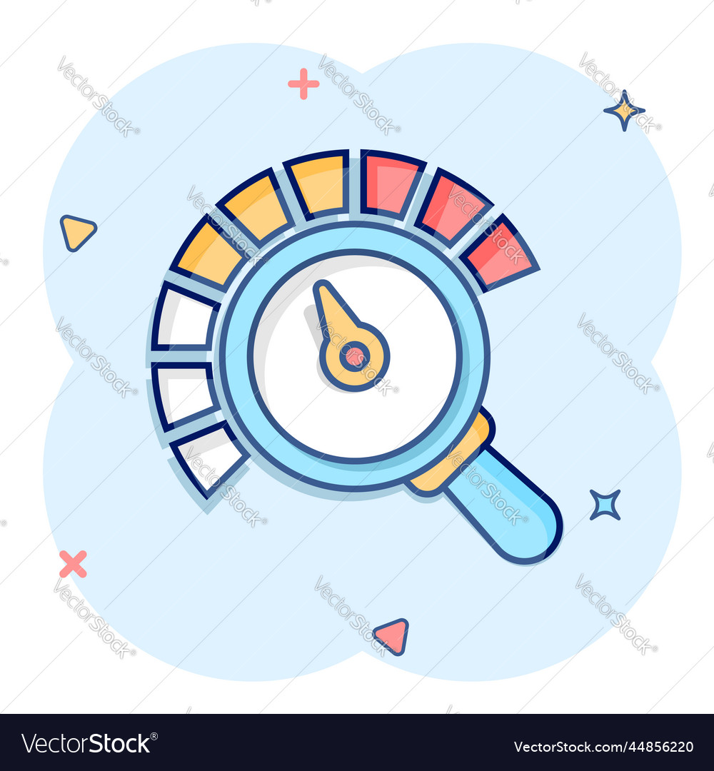 Risk meter icon in comic style rating indicator