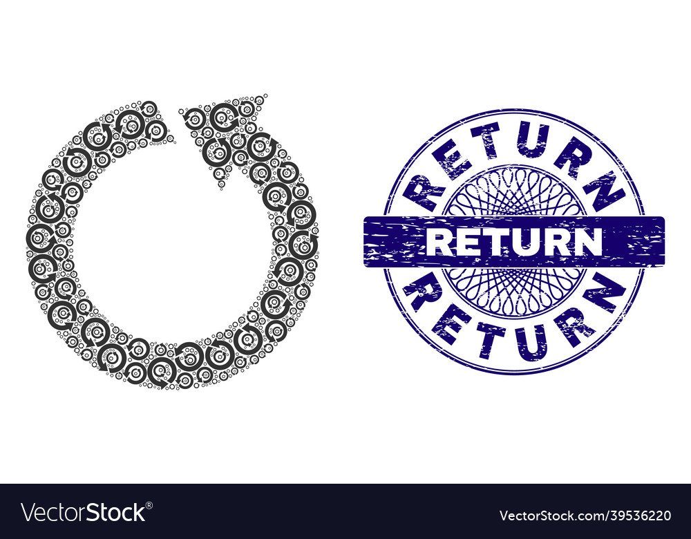 Rekursionsmosaik von Icons rotieren vector image Rekursionsmosaik von Icons rotieren