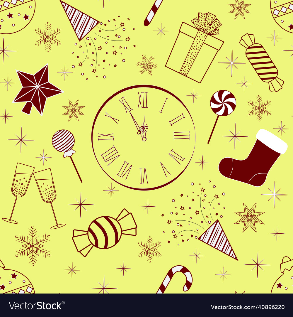 Seamless pattern a group of new year