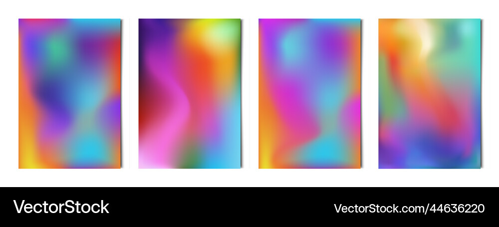 Set 4 pcs abstract multicolor gradients business Vector Image