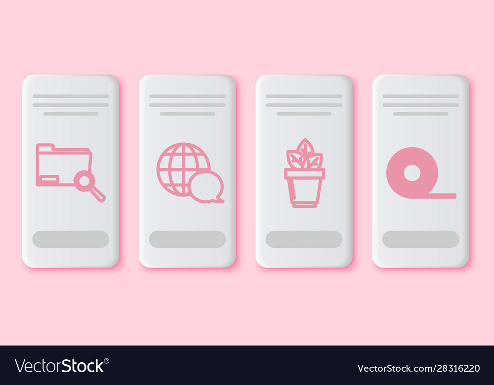 Set line search concept with folder world map vector image Set line search concept with folder world map