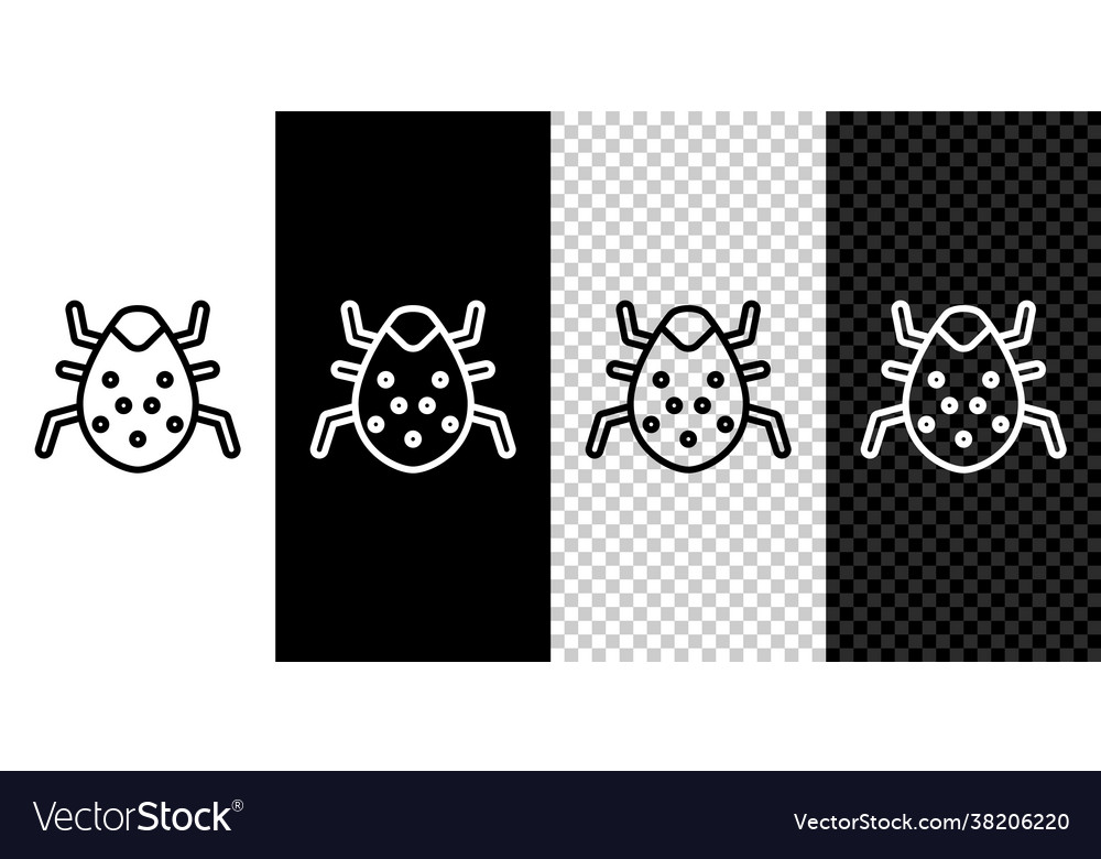 Set line system bug concept icon isolated on black vector image Set line system bug concept icon isolated on black