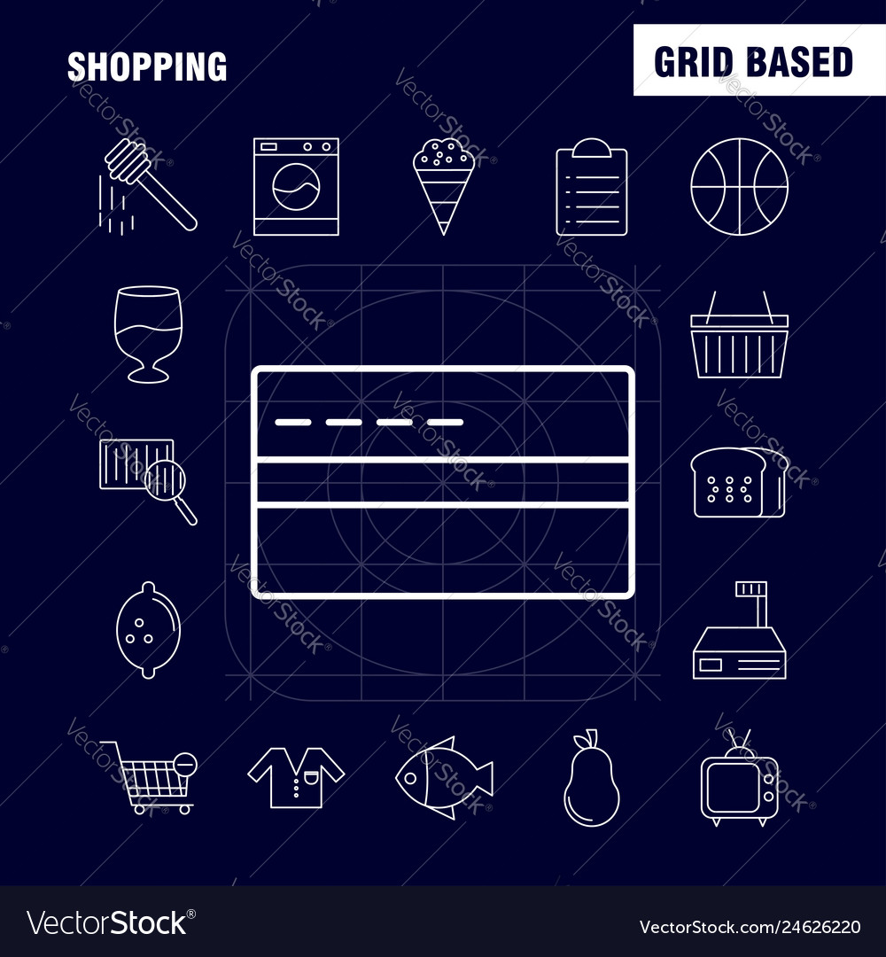 Shopping line icon for web print and mobile uxui vector image Shopping line icon for web print and mobile uxui