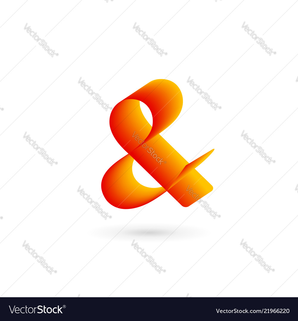 Sparkling Blue Color Ampersand Sign Symbol Stock Illustration