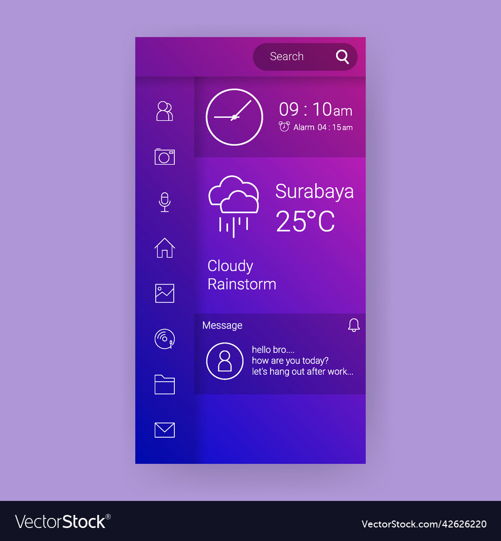 Widget arrangement user interface mockup