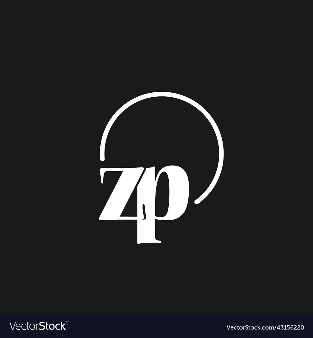 Zp logo initials monogram with circular lines