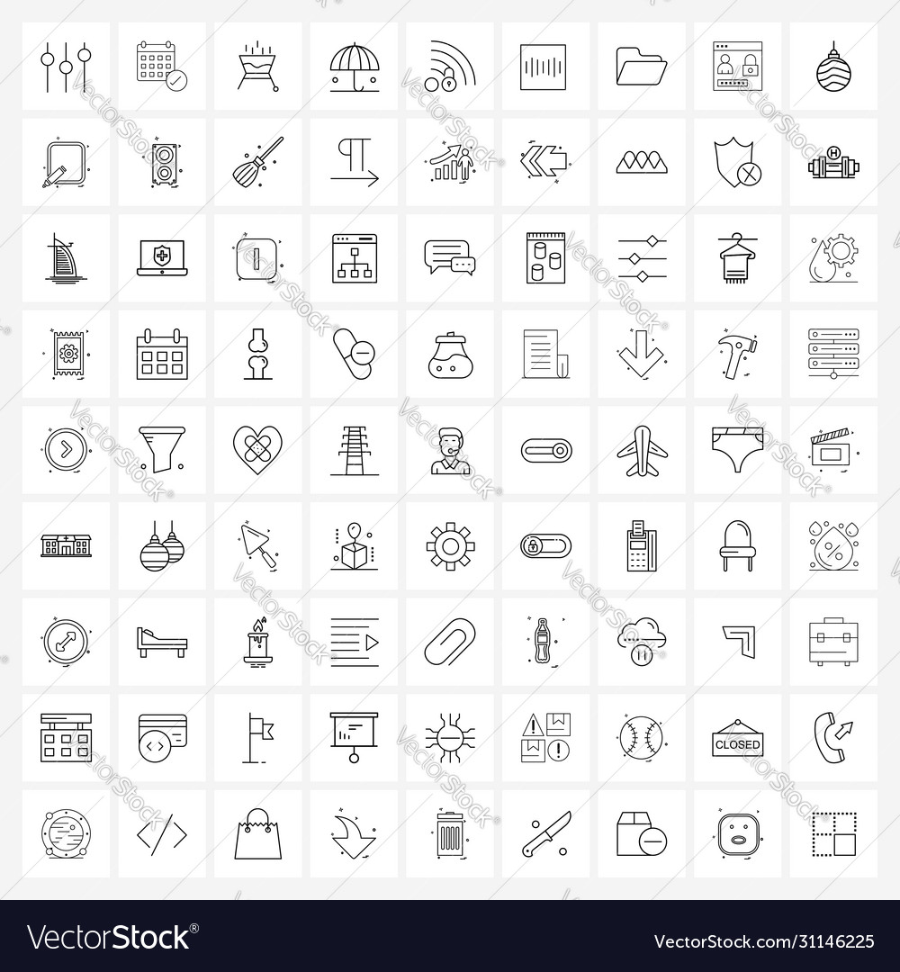 81 interface line icon set modern symbols