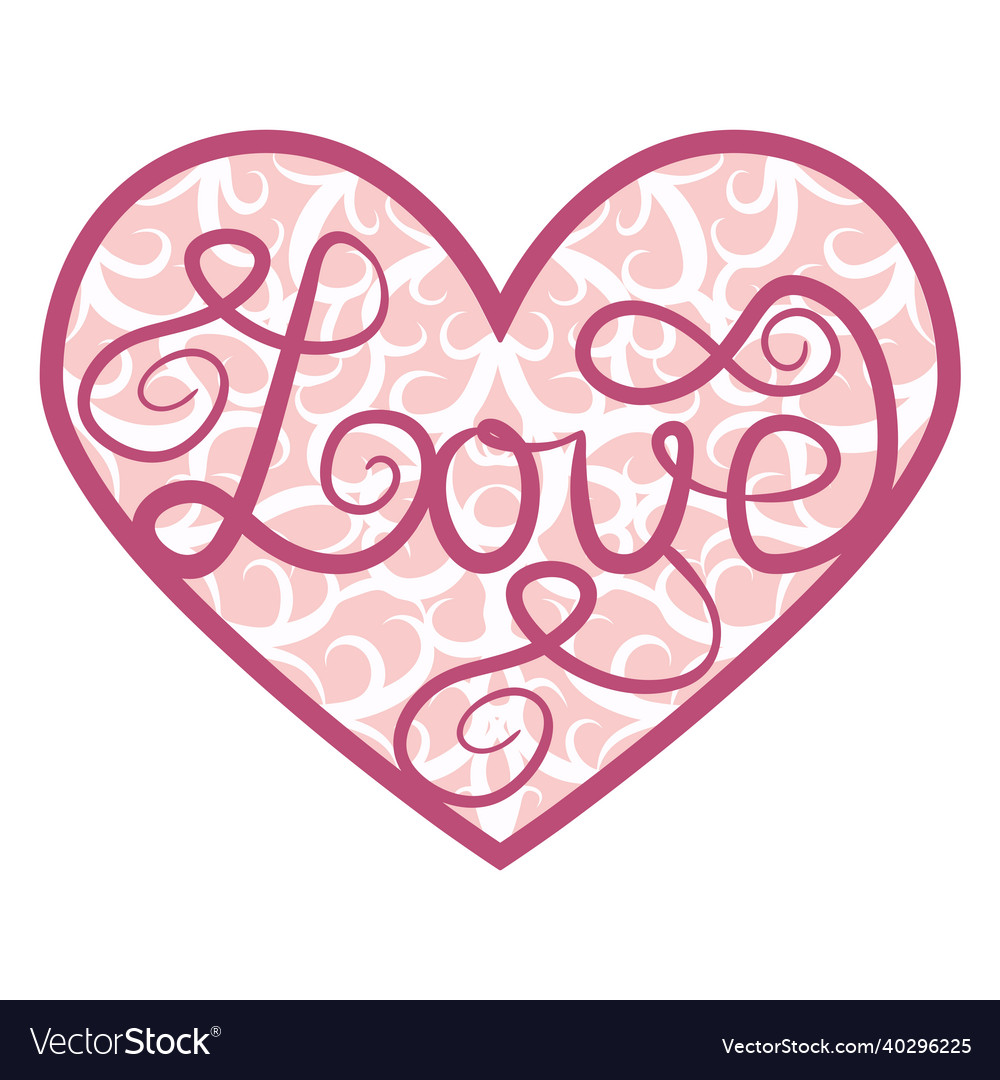 Abstract ornamental heart shaped 3d cutout lacy