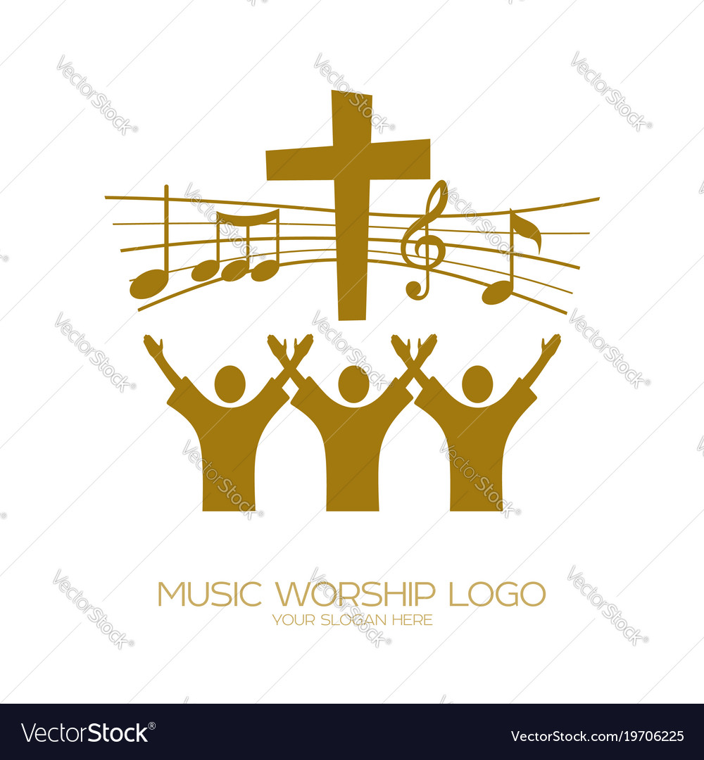 Believers in jesus sing a song Royalty Free Vector Image