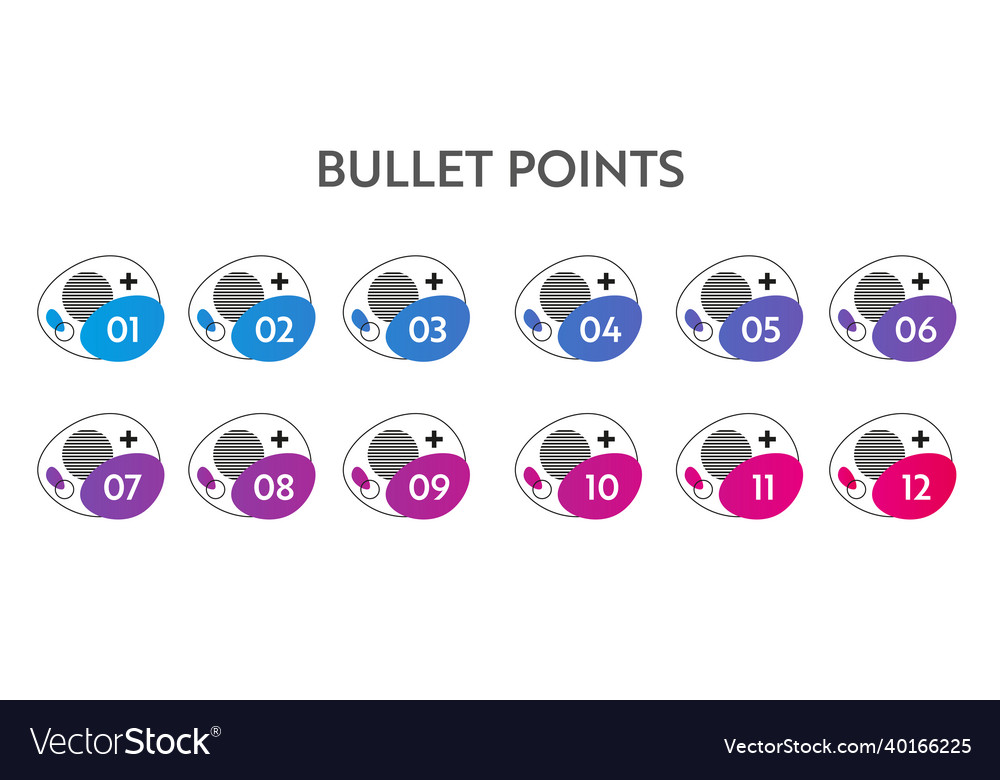 Bullet points numbers Vector Image Bullet points numbers