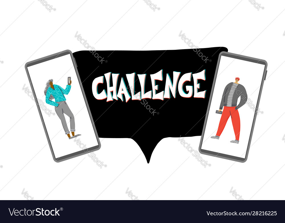 Challenge text color concept quote design vector image Challenge text color concept quote design