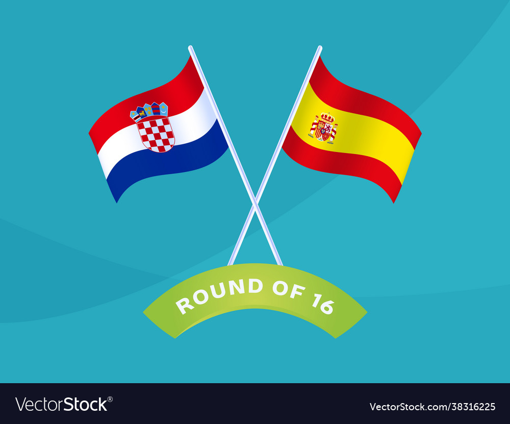 Kroatien vs spain rund 16 Treffer european Vector Image Kroatien vs spain rund 16 Treffer european