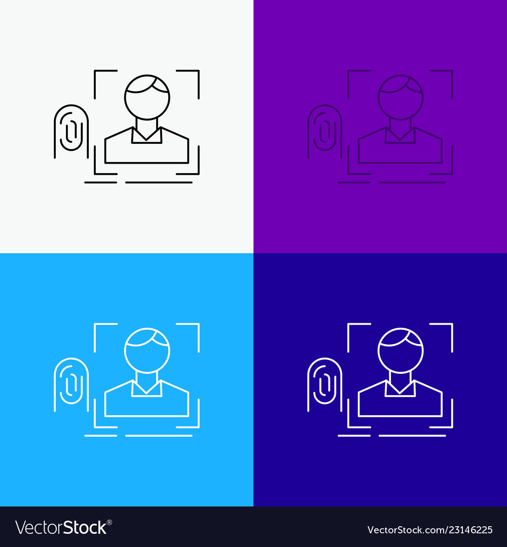 Finger fingerprint recognition scan scanning icon vector image Finger fingerprint recognition scan scanning icon