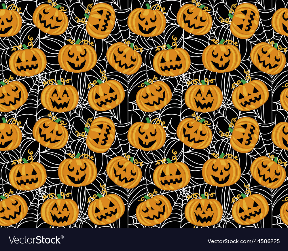 Halloween pumpkins and spider web