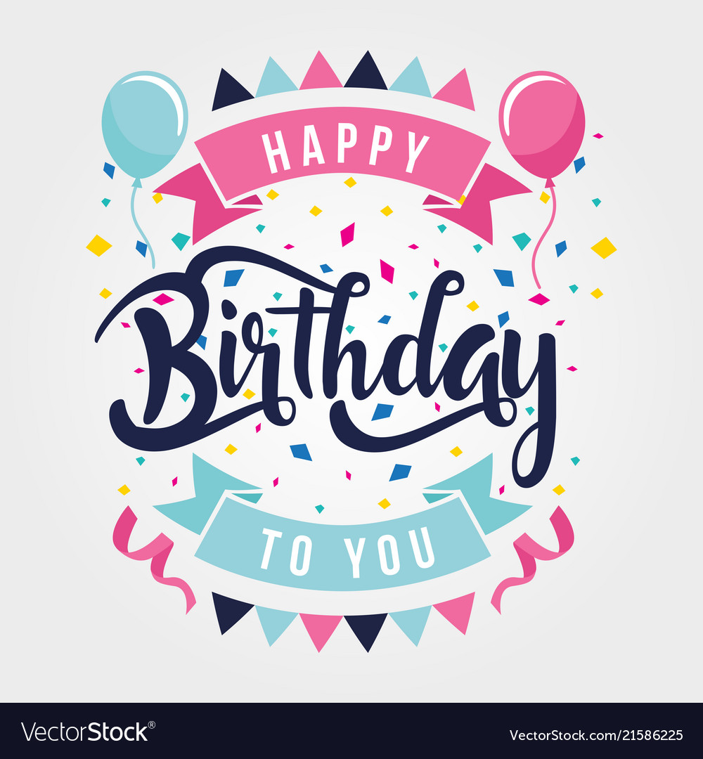 Happy birthday party celebration card invitation Vector Image