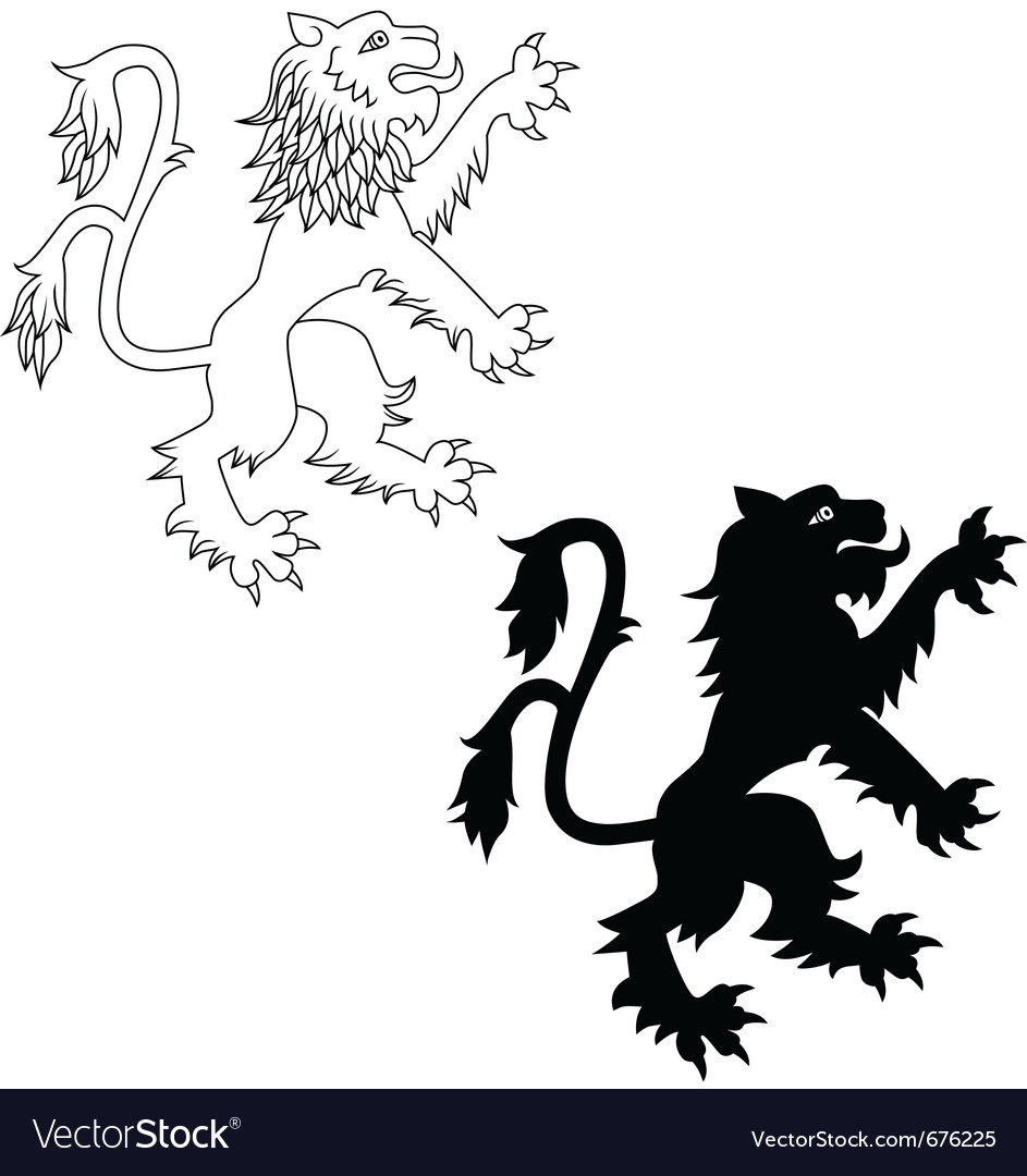 Heraldic lion Royalty Free Vector Image - VectorStock