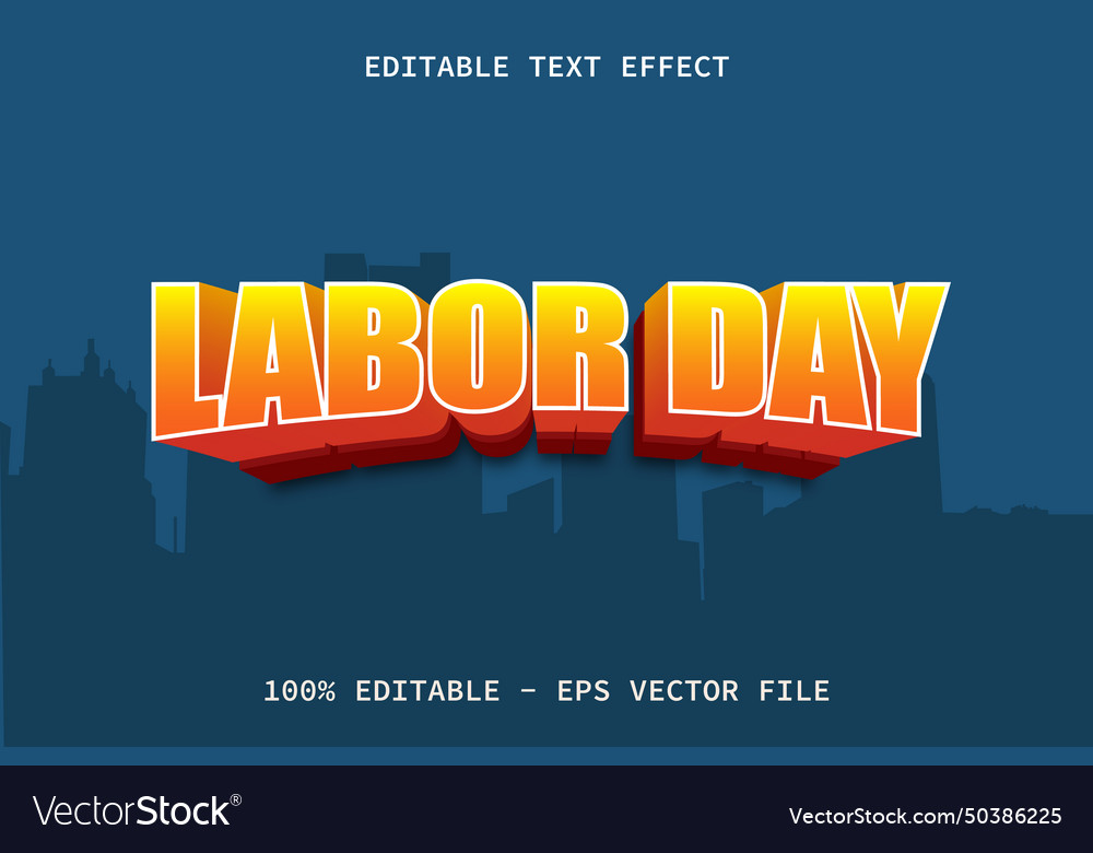 Labor day with modern style editable text effect