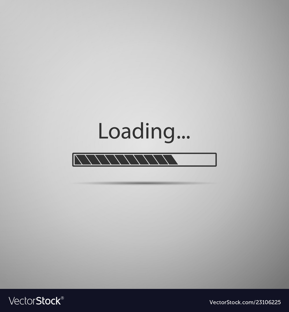 Loading icon on grey background progress bar vector image Loading icon on grey background progress bar