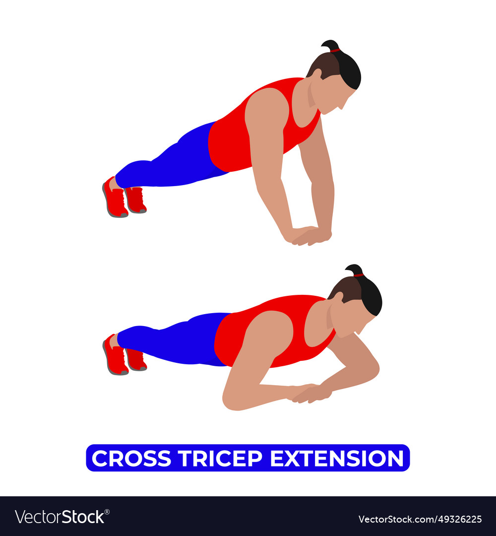 Man doing cross tricep extension exercise