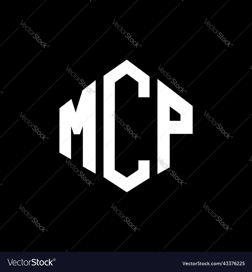 Mcp letter logo design with polygon shape
