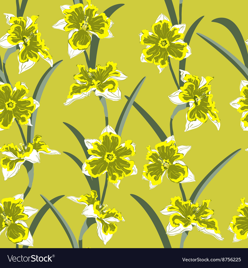 Narcissus seamless pattern