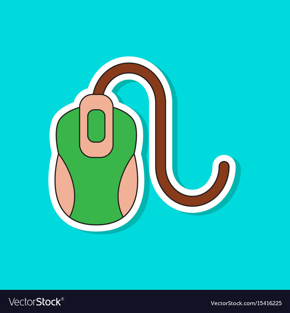 Paper sticker on background of computer mouse