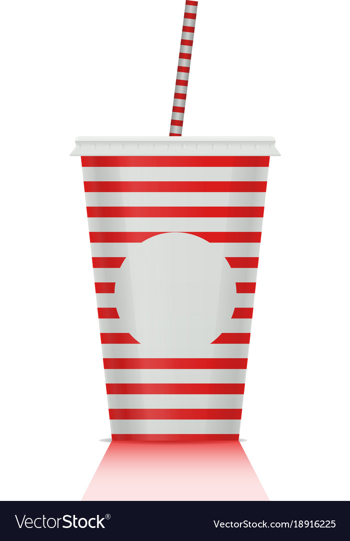 Plastic fastfood cup for beverages with straw