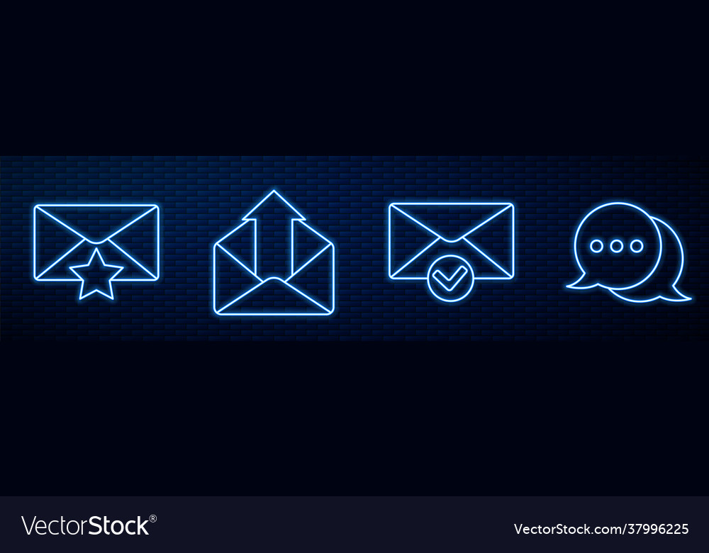 Set line envelope and check mark vector image Set line envelope and check mark