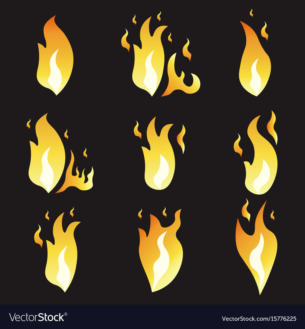 Set of animation fire and variou