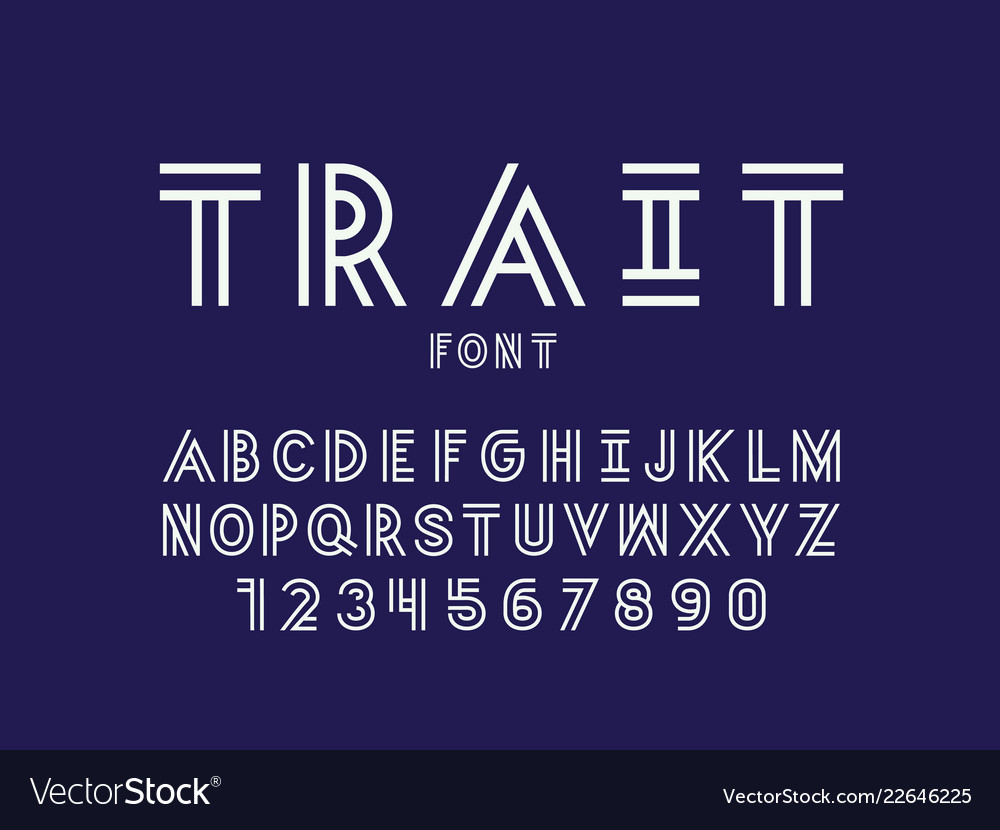 Trait Font Alphabet - Sharp Lines