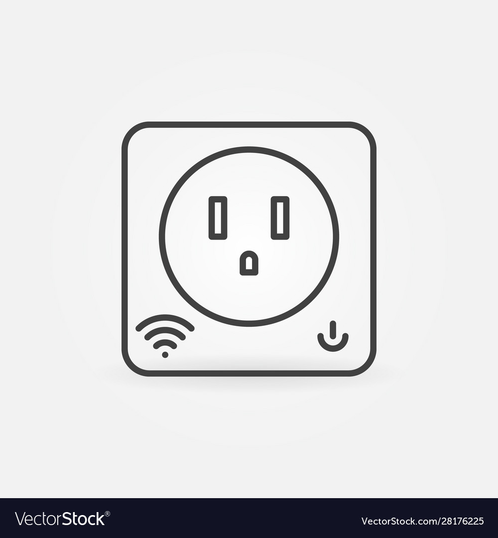 Us smart socket simple icon in thin line