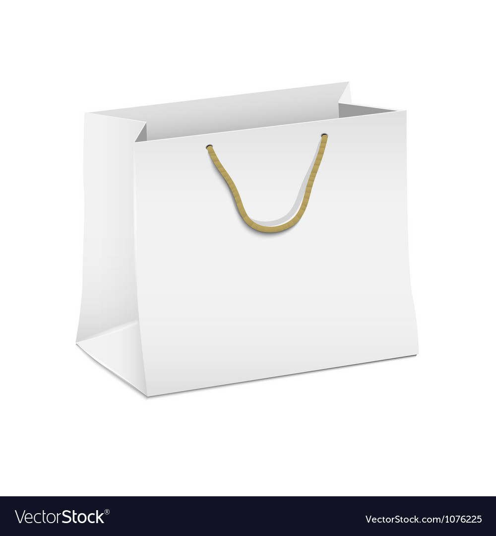 White blank shopping bag Royalty Free Vector Image