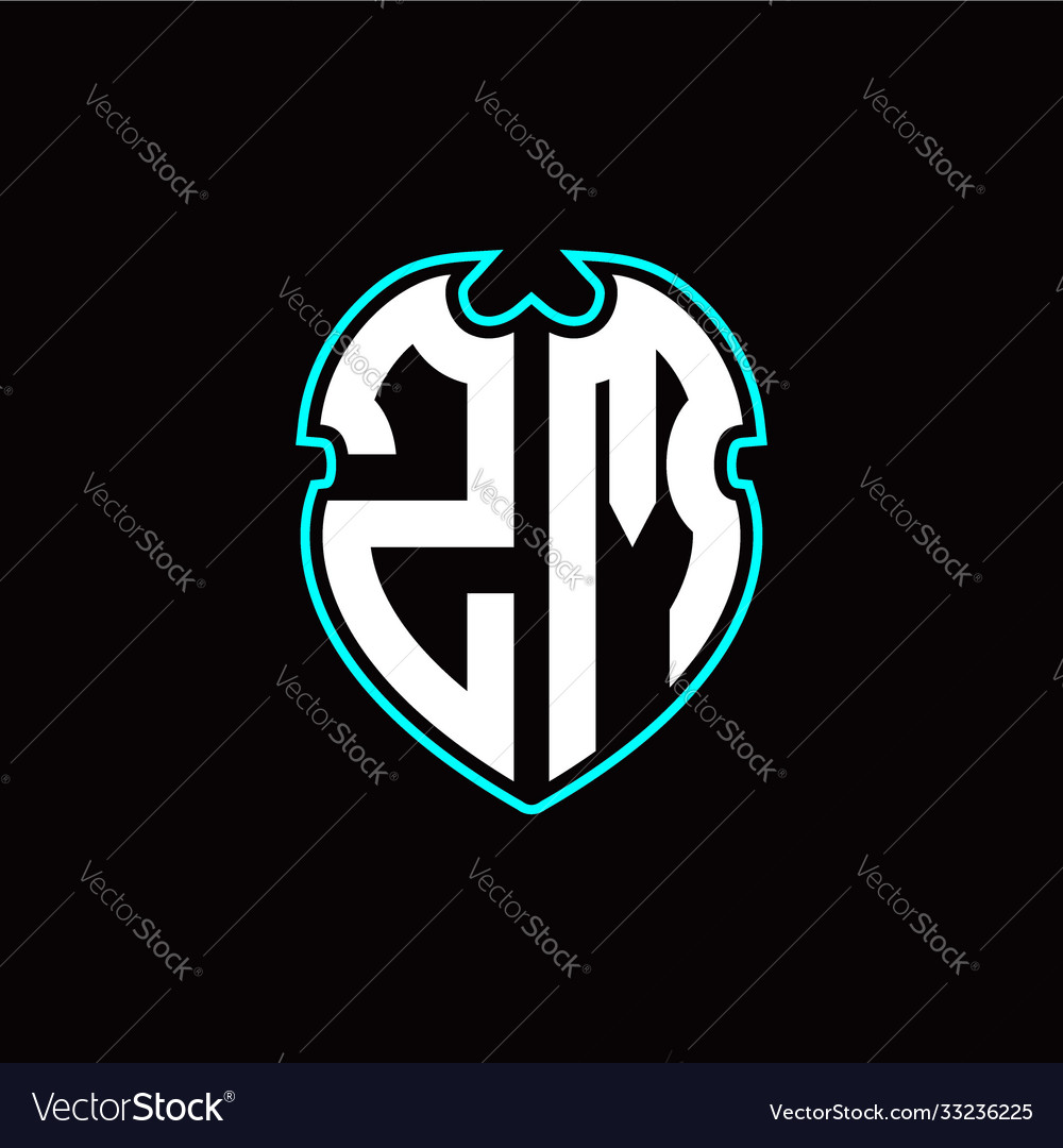 Z m initial logo design with a shield shape
