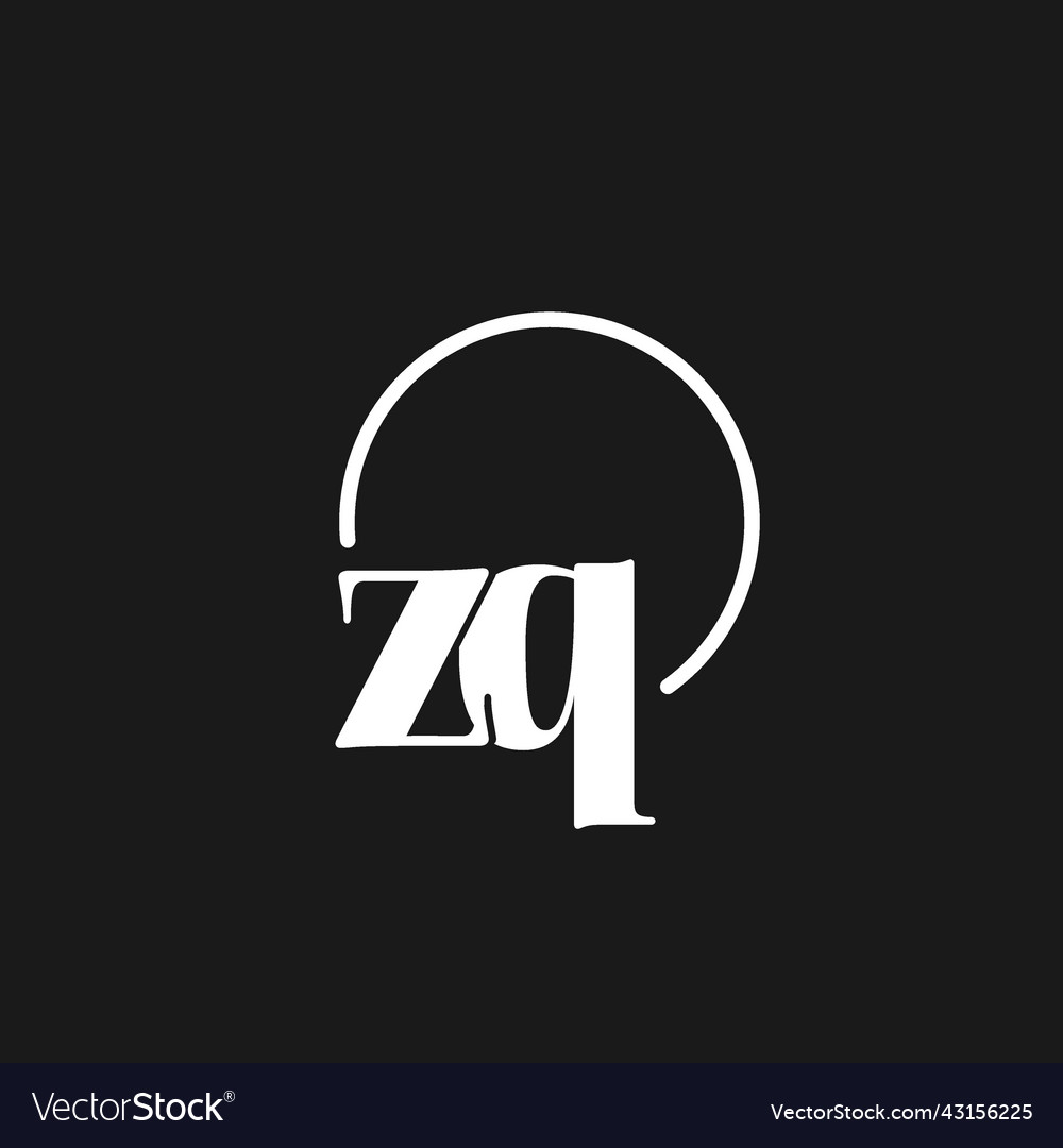 Zq logo initials monogram with circular lines