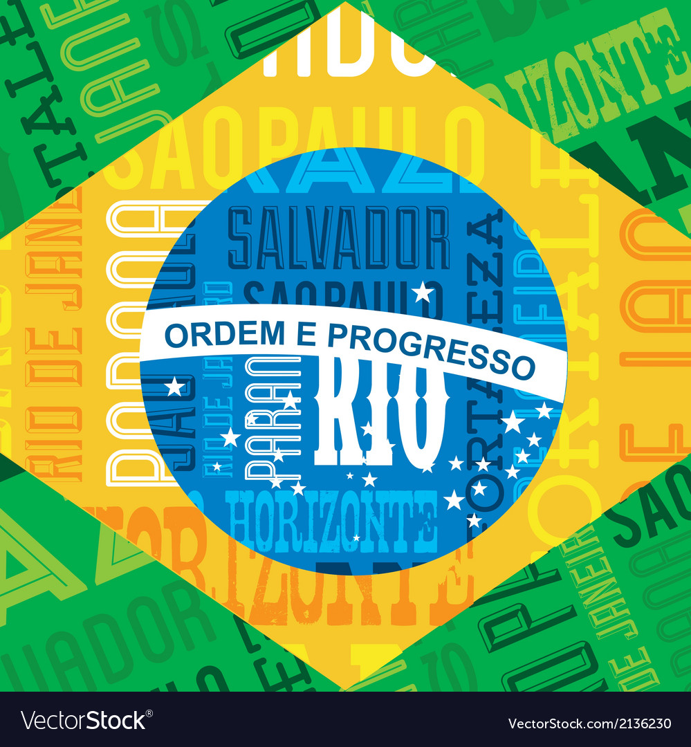 Brazil design over pattern background