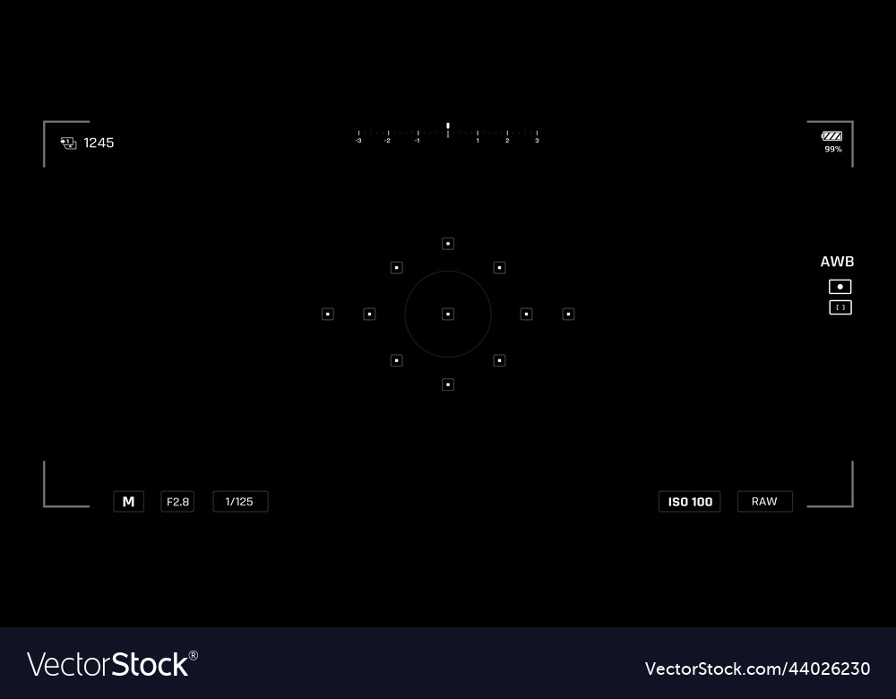 Camera user interface 010 vector image Camera user interface 010