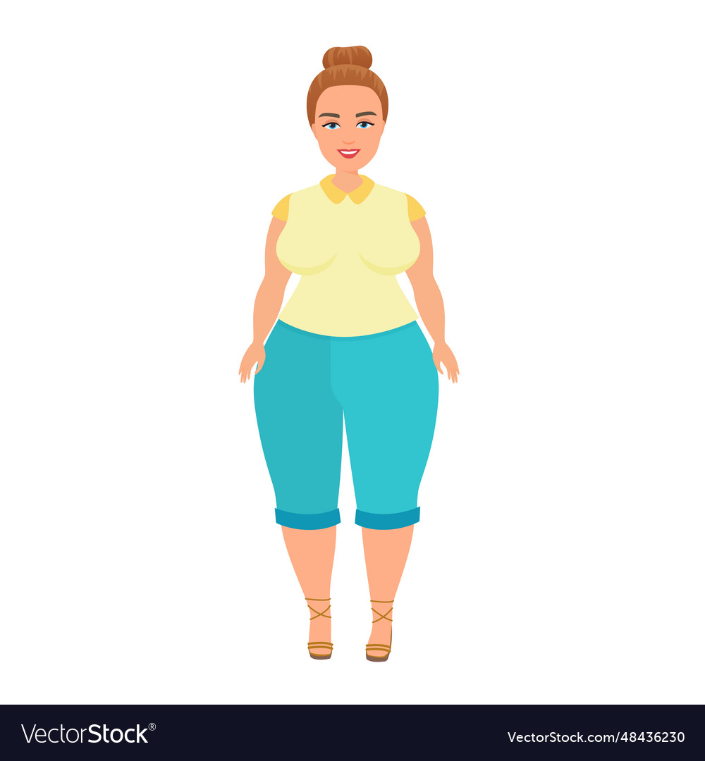 Charming plus size woman Royalty Free Vector Image