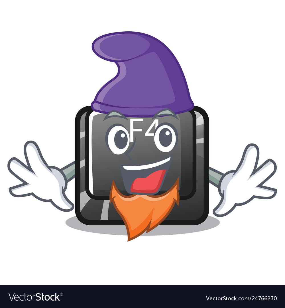 Elf f4 button installed on cartoon keyboard