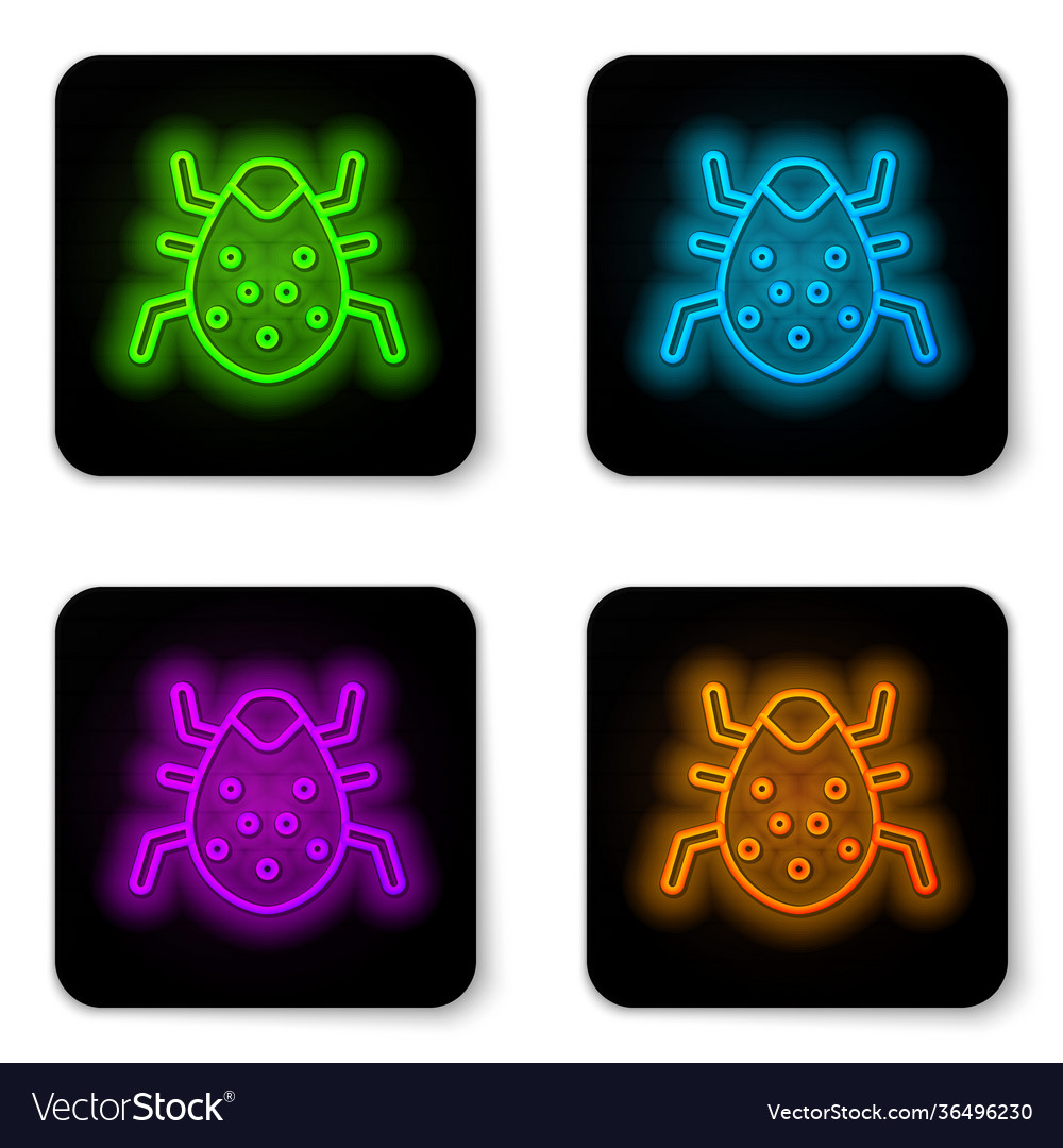 Glowing neon line system bug concept icon isolated vector image Glowing neon line system bug concept icon isolated