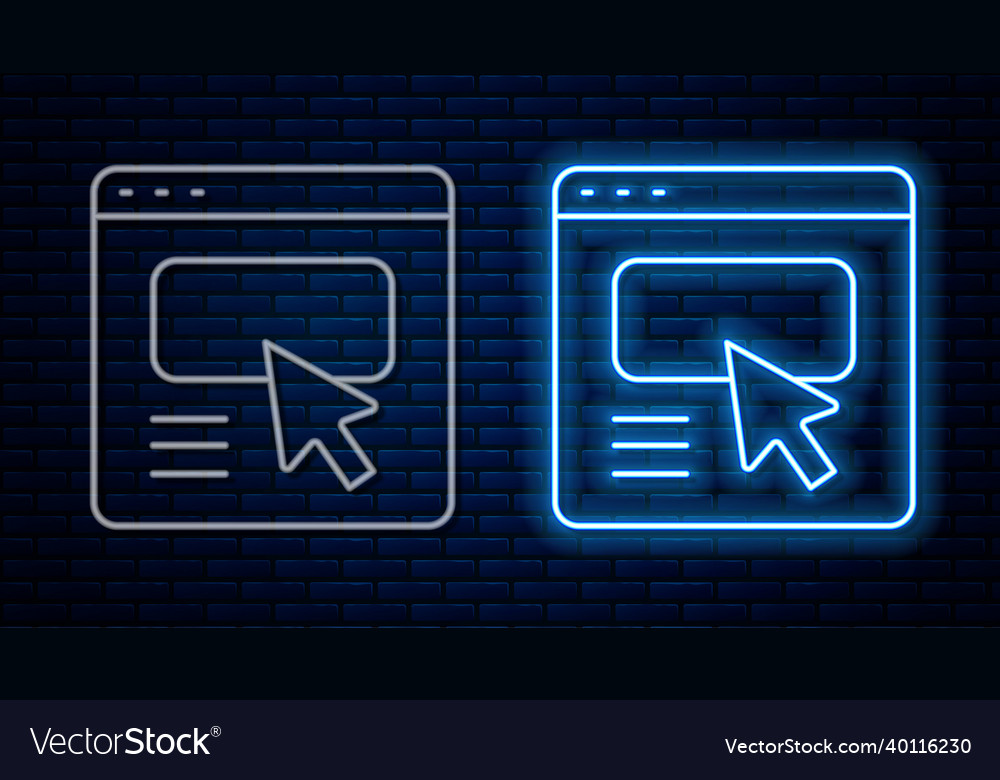 Glowing neon line ui or ux design icon isolated vector image Glowing neon line ui or ux design icon isolated