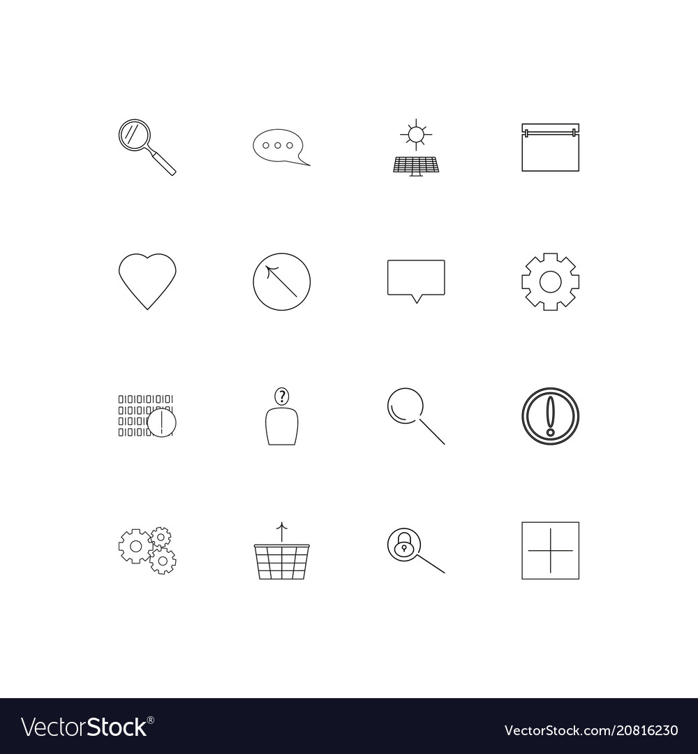Interface linear thin icons set outlined simple