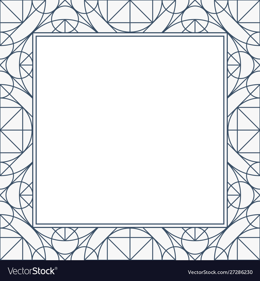 Linear geometry background with frame vector image Linear geometry background with frame
