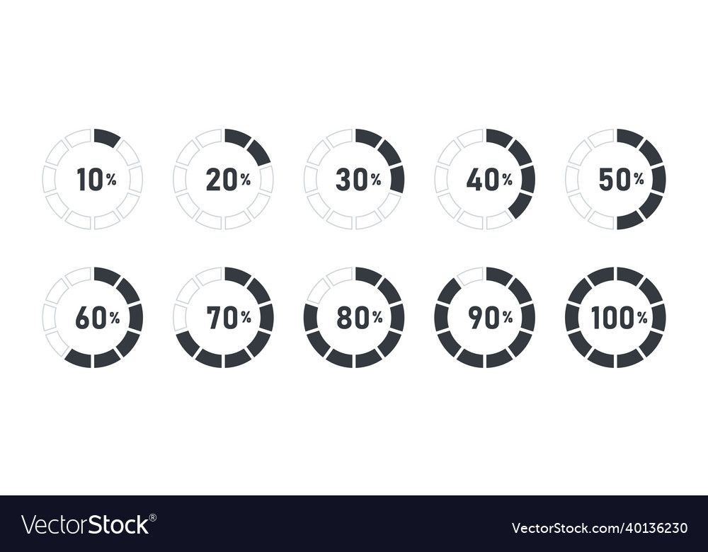 Loading signs progress visualization collection vector image Loading signs progress visualization collection