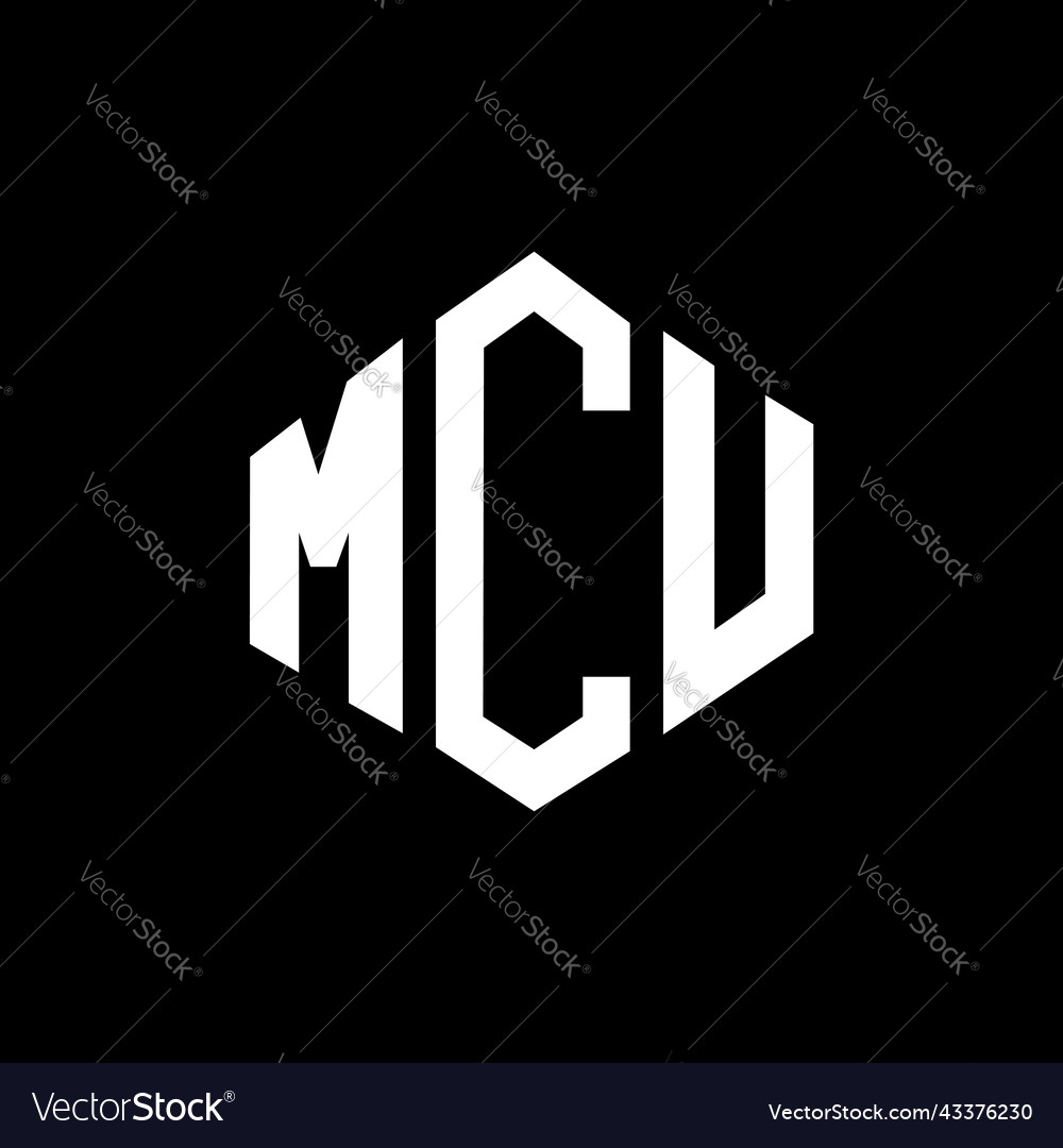 Mcu letter logo design with polygon shape