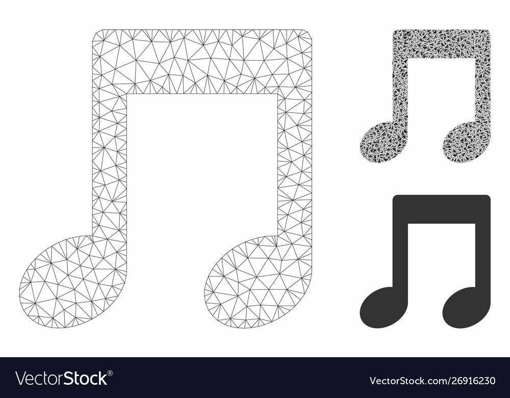 Music notes mesh network model and triangle